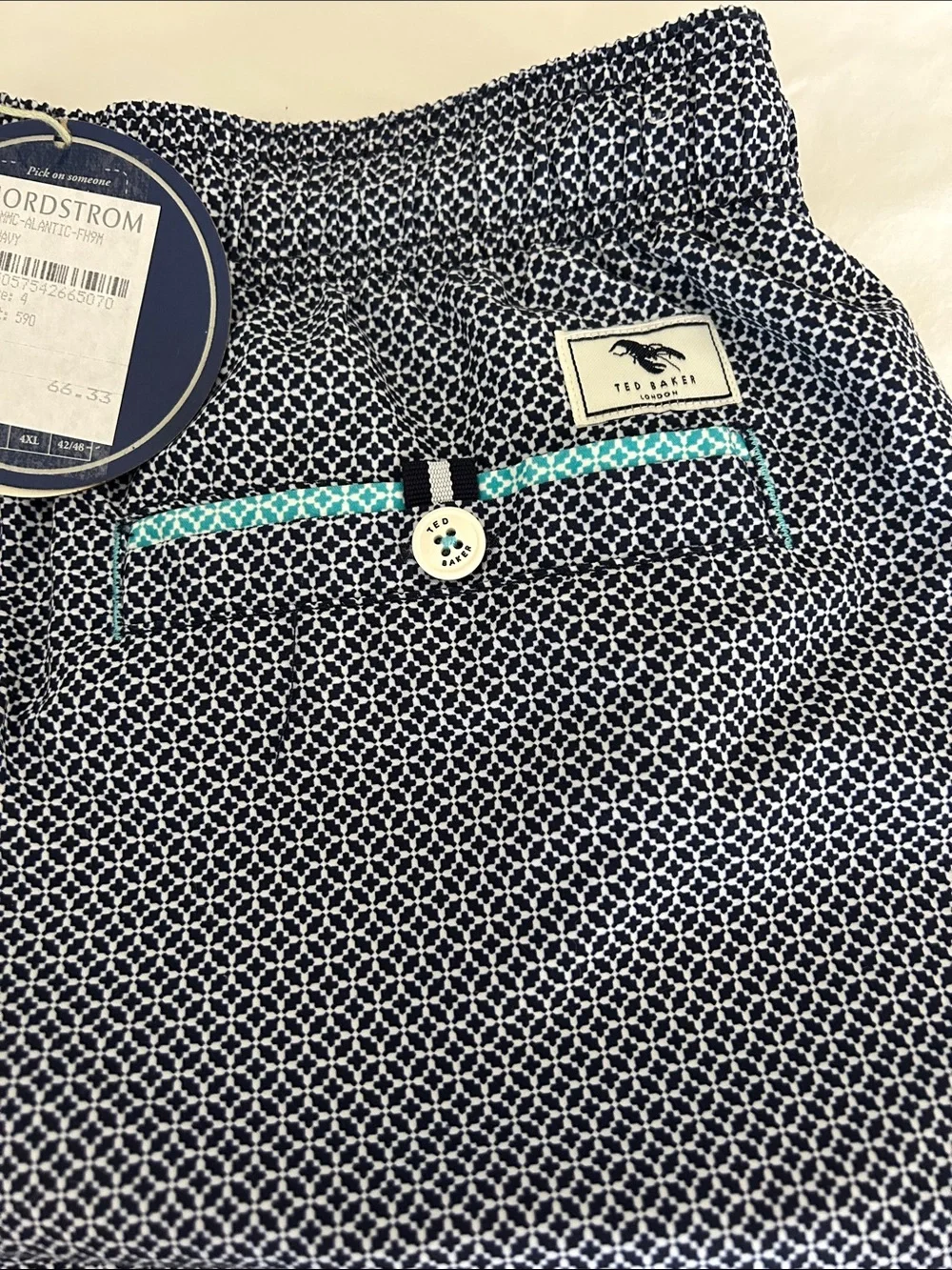 Ted Baker Men's Swim Shorts - Navy Geo Print size 4 (34 waist)